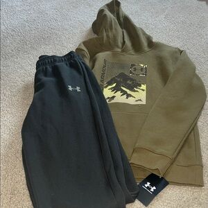 Under Armour Olive Green Hoodie Sweatshirt and pants set